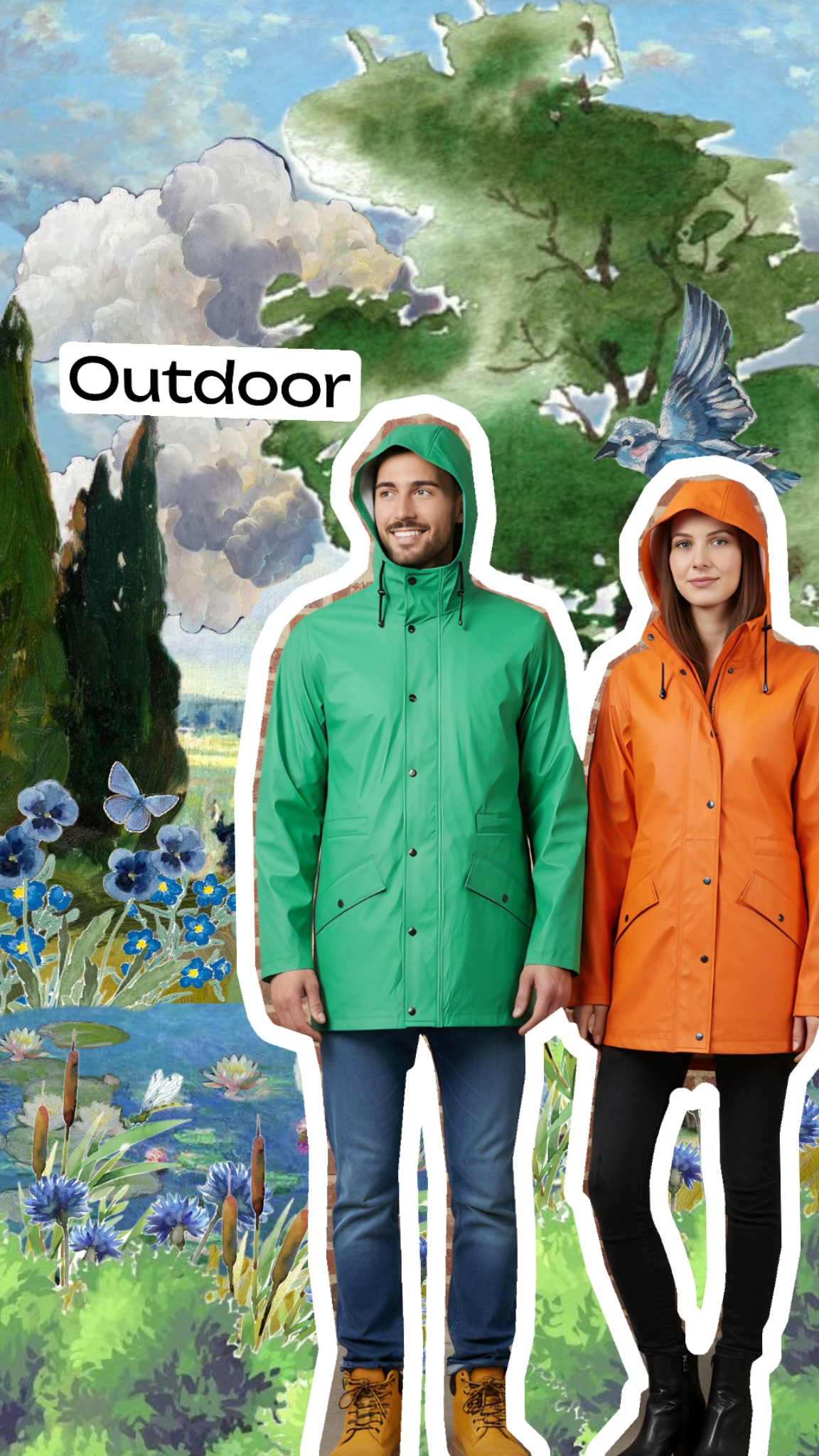 Good quality PU Raincoat